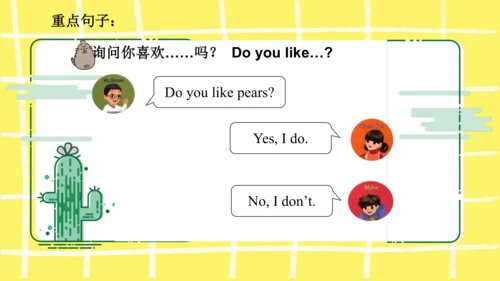 三年级下册Unit5 Do you like pears知识点复习课件