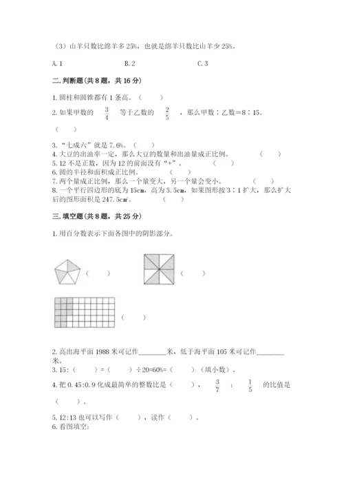 六年级下册数学期末测试卷含完整答案【易错题】.docx