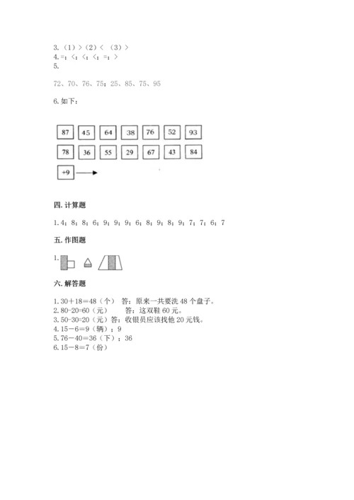 人教版一年级下册数学期末测试卷（夺分金卷）.docx