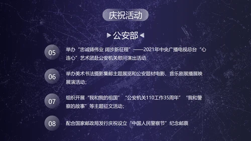 深蓝剪影中国人民警察节主题教育PPT模板