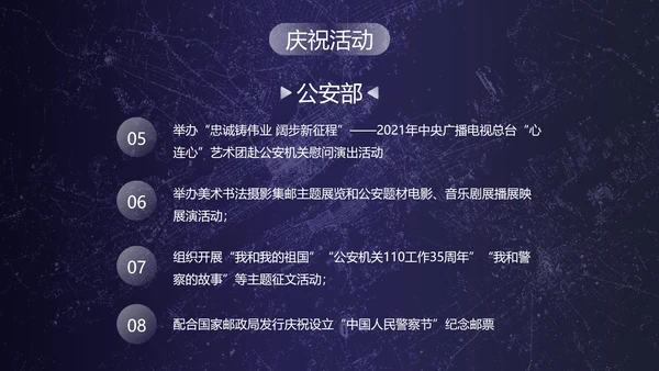 深蓝剪影中国人民警察节主题教育PPT模板