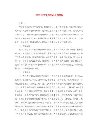 精编之年党支部学习计划模板.docx