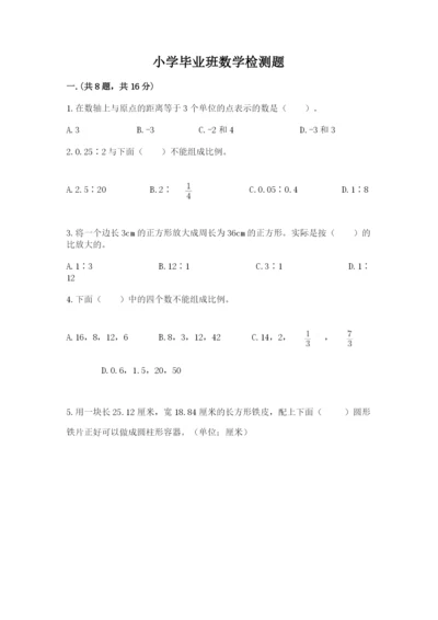 小学毕业班数学检测题及答案【典优】.docx
