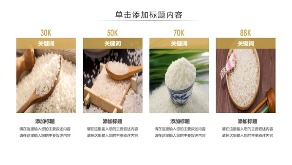 健康绿色有机大米农业粮食推广销售PPT模板