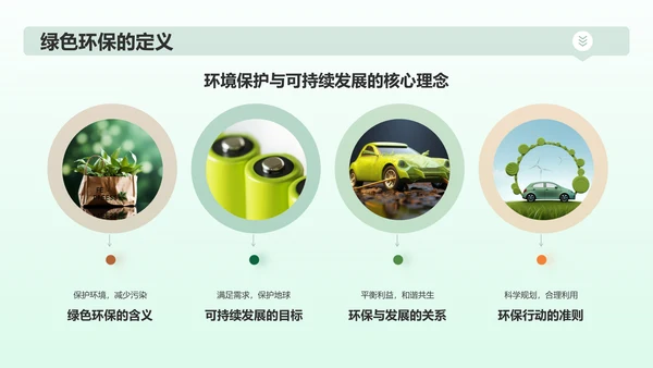绿色插画风绿色环保PPT模板