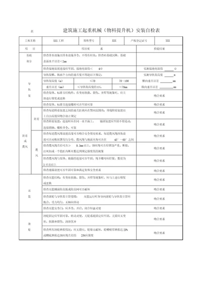 8 1 8 32建筑施工起重机械(物料提升机)安装自检表