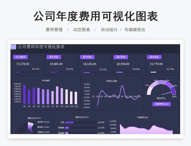 公司年度费用可视化图表