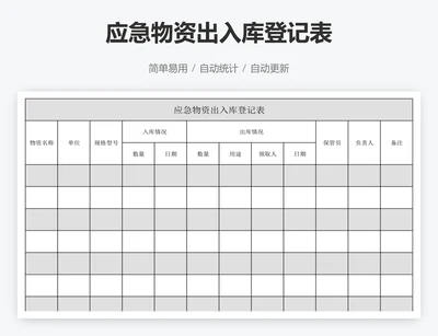 应急物资出入库登记表