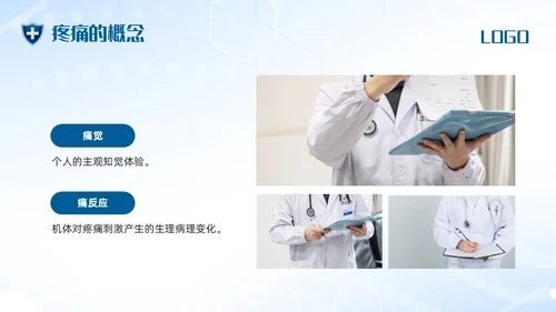 蓝色简约术后疼痛的护理PPT模板宣传PPT动态PPT