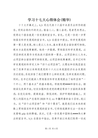 学习十七大心得体会(精华).docx