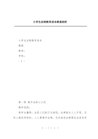 小学生法制教育读本教案剖析.docx