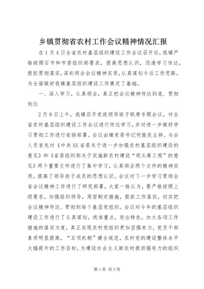 乡镇贯彻省农村工作会议精神情况汇报.docx