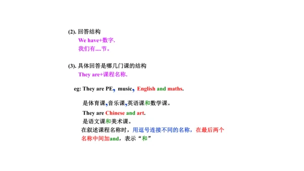 Unit 3  What subject do you like best? 单元知识梳理（单词+句