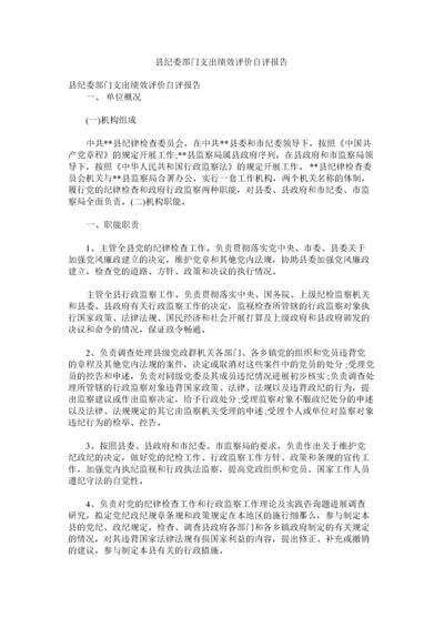 2022县纪委部门支出绩效评价自评报告.docx