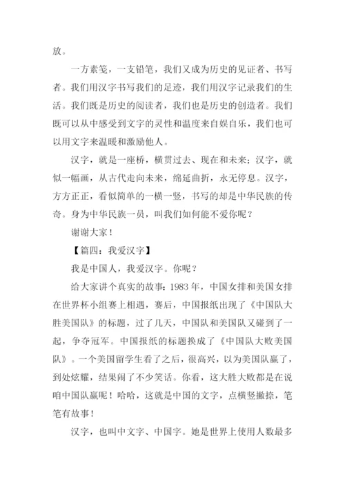 我爱汉字演讲稿.docx