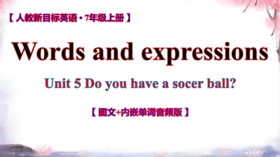 新目标七上Unit 5 Do you have a soccer ball? 词汇学习课件【 图文+