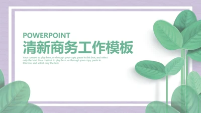 小清新商务工作汇报总结通用PPT模板