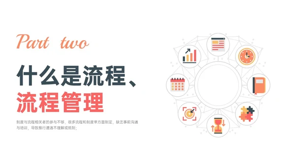 橙色简约扁平插画企业流程管理培训PPT课件其他管理