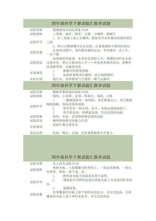 2023年四年级科学下册实验报告单实验.docx