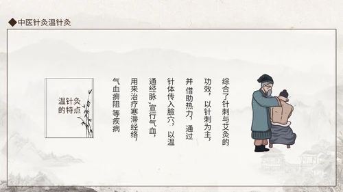 中医馆针灸温针灸中医文化动态通用PPT模板