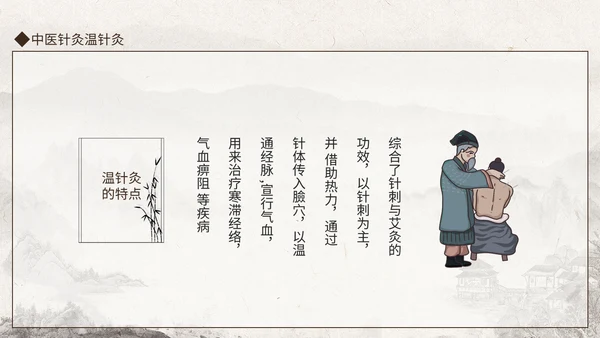 中医馆针灸温针灸中医文化动态通用PPT模板