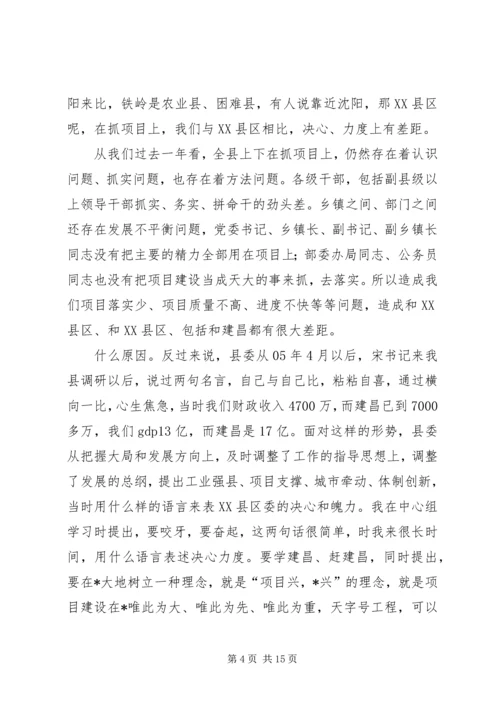 县委书记项目建设工作会议上的讲话.docx