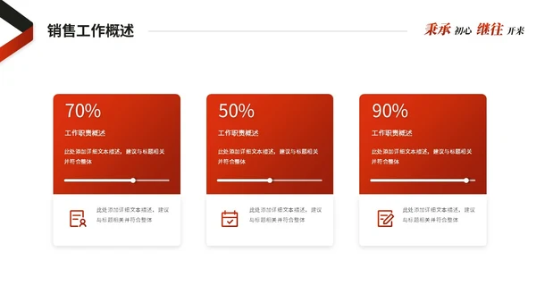 红色简约商务销售工作总结述职报告工作计划ppt模板