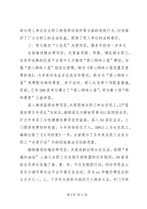 在市总工会女职工委员会六届二次全委（扩大）会议上的工作报告.docx