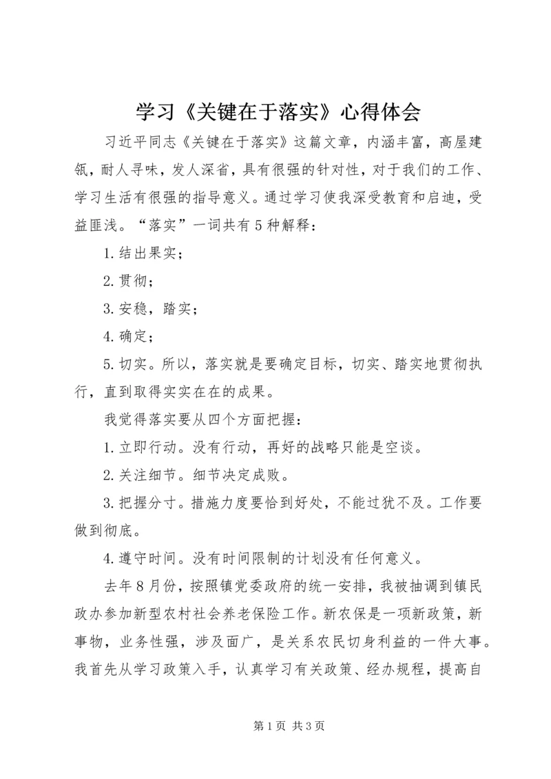 学习《关键在于落实》心得体会_1 (2).docx