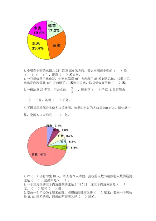 2022六年级上册数学期末测试卷附答案（夺分金卷）