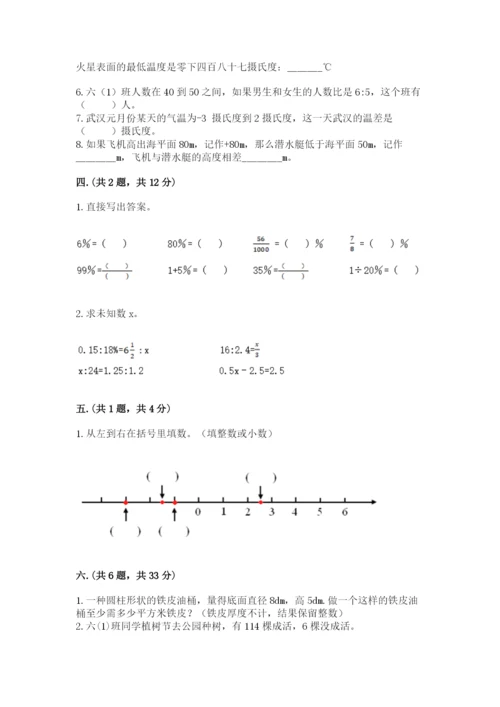 河南省平顶山市六年级下册数学期末考试试卷含答案（模拟题）.docx