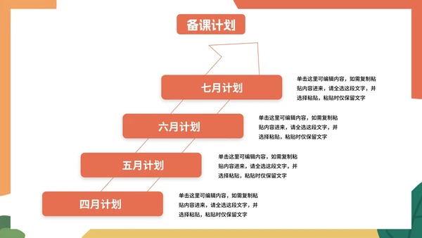 卡通几何插画期中教学工作总结PPT模板