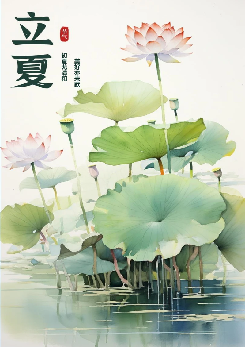 立夏节气简约海边