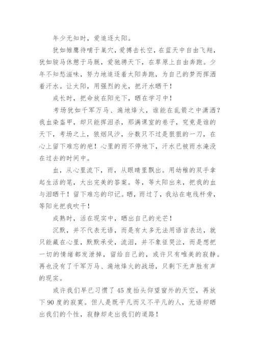 中考满分作文：青春.docx