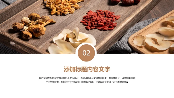 传统中国风养生食疗药膳食补PPT模板