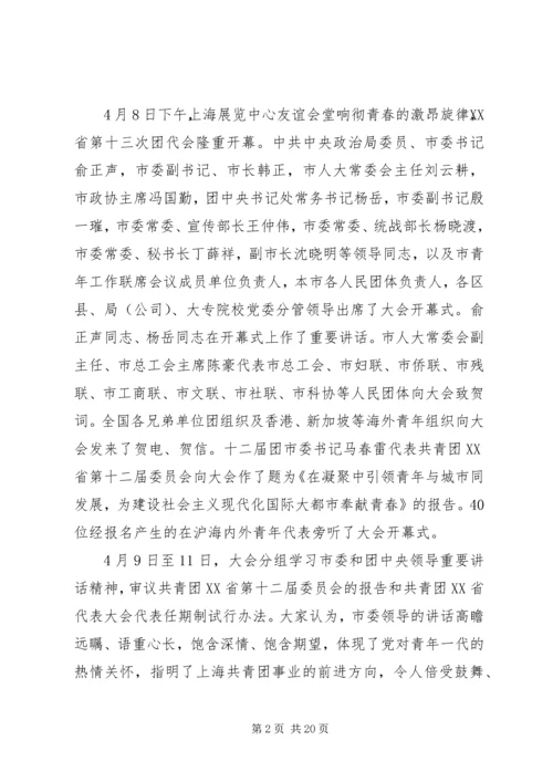 共青团XX省第十三次代表大会精神传达提纲.docx