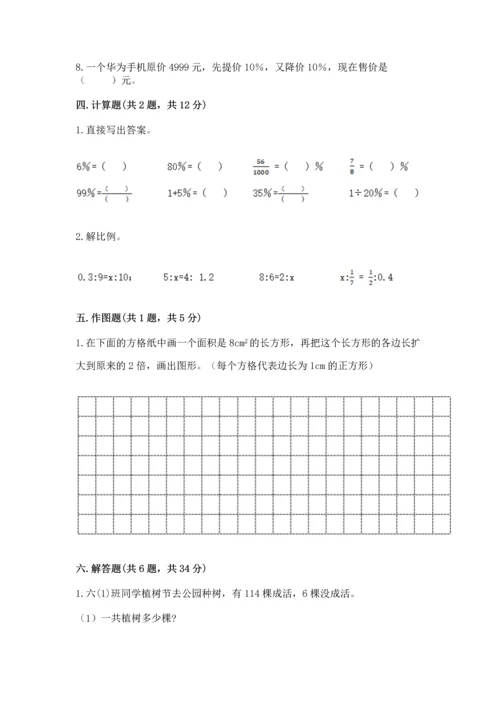 小学数学毕业测试卷附答案（名师推荐）.docx