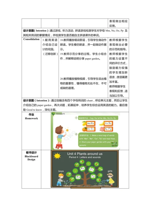 Unit4 Plants around us单元整体教学设计