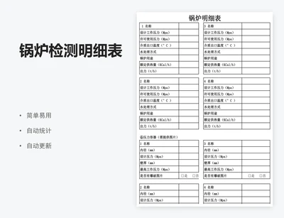 锅炉检测明细表