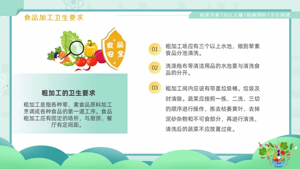 绿色卡通风幼儿园卫生保健培训PPT课件