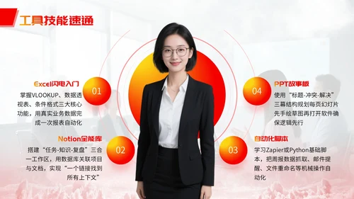 红黄简约职场新人培训PPT宣传模板