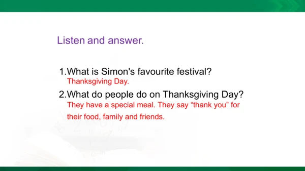 Module 4 Unit 1 Thanksgiving is my favourite festi