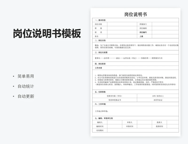 岗位说明书模板