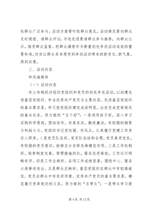 非公有制经济组织党组织和党员深入开展创先争优活动实施方案 (5).docx