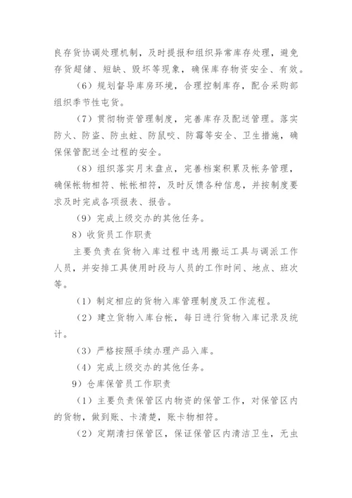食材食品原料配送人员岗位分工制度.docx