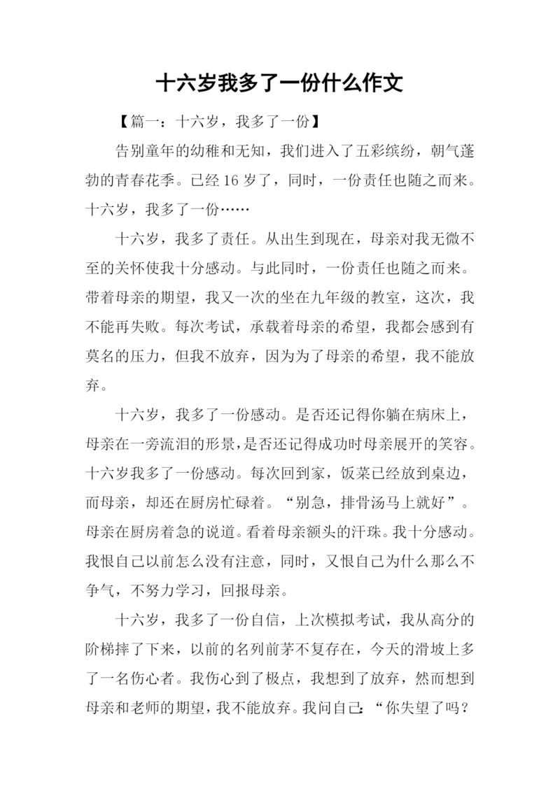 十六岁我多了一份什么作文.docx