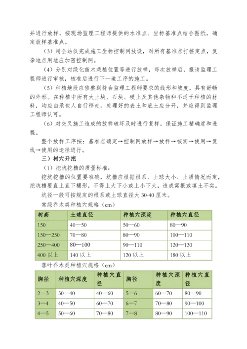 绿化工程施工方案及技术措施.docx