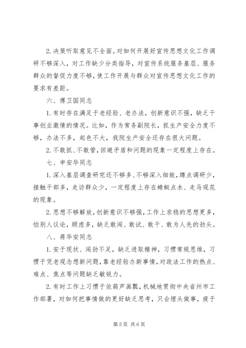 民主生活会组织生活会党员互相批评清单 (4).docx