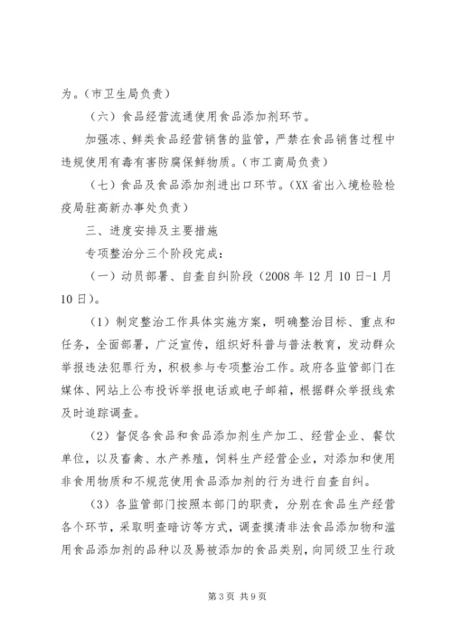 食品添加剂专项整治实施方案.docx