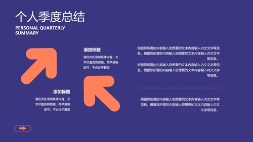 蓝色微立体个人总结汇报PPT模板